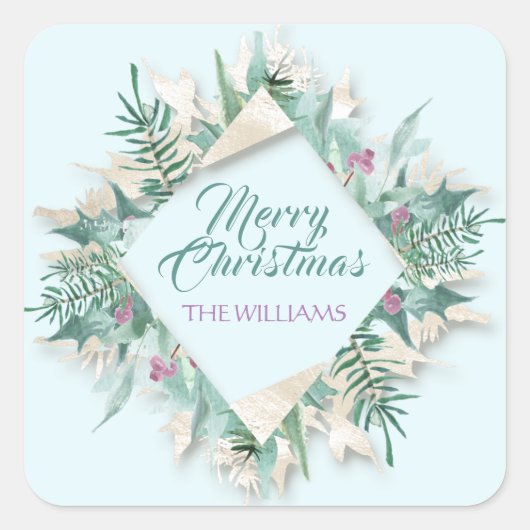 Prettige feestdagen Merry Belly Christmas Vierkante Sticker (Voorkant)