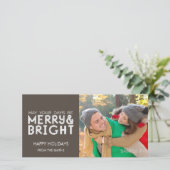 PRETTIGE FEESTDAGEN MERRY EN BRIGHT FEESTDAGENKAART (Staand voorkant)