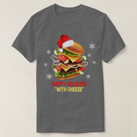 prettige feestdagen met Cheese Christmascheeseburg T-shirt (Design voorkant)