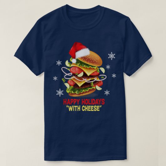 prettige feestdagen met Cheese Christmascheeseburg T-shirt (Design voorkant)