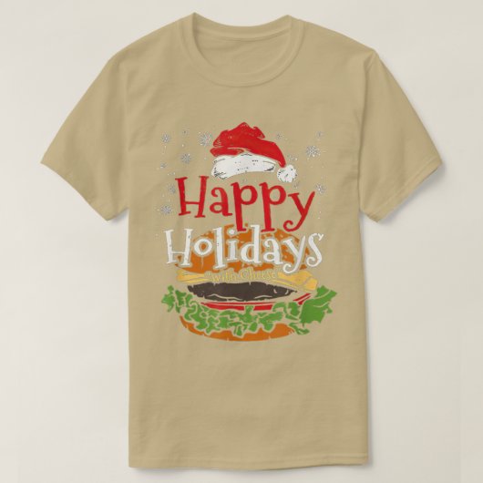 prettige feestdagen met Cheese Funny Cheese burger T-shirt (Design voorkant)