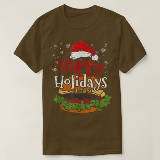prettige feestdagen met Cheese Funny Cheese burger T-shirt (Design voorkant)
