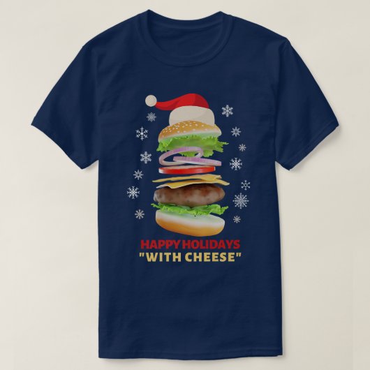 prettige feestdagen met de Kaas Funny Kerstburger T-shirt (Design voorkant)