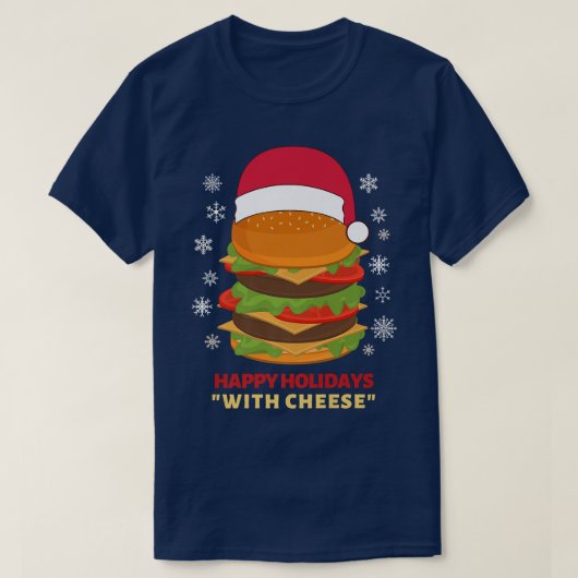 prettige feestdagen met de Kaas Funny Kerstburger T-shirt (Design voorkant)