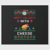 prettige feestdagen met de kaas Ugly kerstcadeau Cadeaupapier (Vlak)