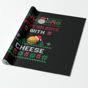 prettige feestdagen met de kaas Ugly kerstcadeau Cadeaupapier