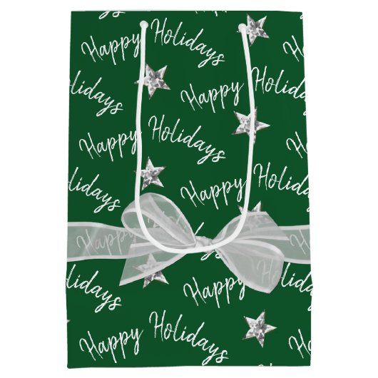 prettige feestdagen met Diamond Stars Medium Cadeauzakje (Achterkant)