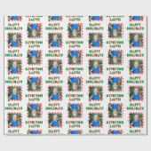 Prettige feestdagen Met één Lijst Kerstfoto Cadeaupapier (Vlak)