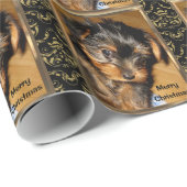 prettige feestdagen met een Yorkie Cadeaupapier (Rol Hoek)