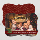 prettige feestdagen met Fancy trimfoto van moderne Feestdagenkaart (Voorkant / Achterkant)