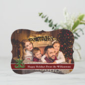 prettige feestdagen met Fancy trimfoto van moderne Feestdagenkaart (Staand voorkant)