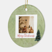 prettige feestdagen met foto Merry-kerstboom Keramisch Ornament (Links)