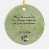 prettige feestdagen met foto Merry-kerstboom Keramisch Ornament (Achterkant)