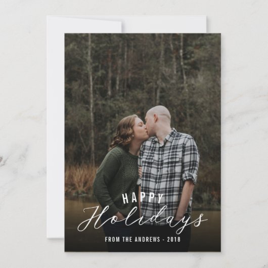 prettige feestdagen met handgeschreven verticale f feestdagenkaart (Voorkant)