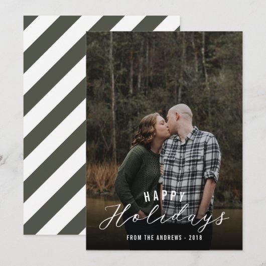 prettige feestdagen met handgeschreven verticale f feestdagenkaart (Voorkant / Achterkant)