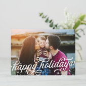 Prettige feestdagen met handschrift feestdagenkaart (Staand voorkant)