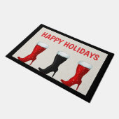 Prettige feestdagen met high-HielBoots deurmat (Schuin)