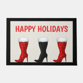 Prettige feestdagen met high-HielBoots deurmat