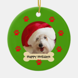 Prettige feestdagen Met Hond Kerst Ornament