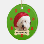 Prettige feestdagen Met Hond Kerst Ornament (Links)