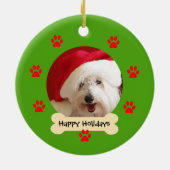 Prettige feestdagen Met Hond Kerst Ornament (Achterkant)