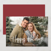 prettige feestdagen met je familiefoto feestdagenkaart (Voorkant / Achterkant)