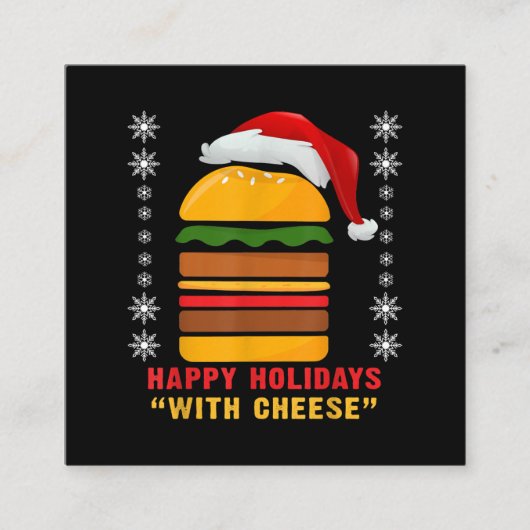 prettige feestdagen met kaaskerst vierkante visitekaartje (Voorkant)