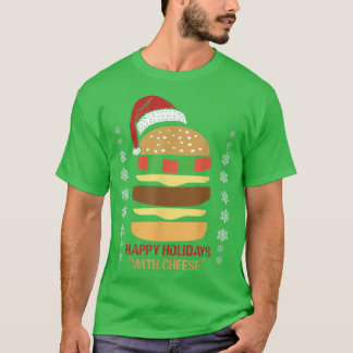 prettige feestdagen met kerstcadeautje met kaas t-shirt