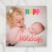 prettige feestdagen met kerstcadeautjes bedankjes labels (Voorkant)