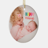 prettige feestdagen met kerstcadeautjes keramisch ornament (Rechts)