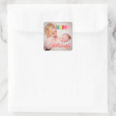 prettige feestdagen met kerstcadeautjes vierkante sticker (Tas)