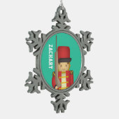 prettige feestdagen met kerstman-Speelgoed Soldaat Tin Sneeuwvlok Ornament (Links)