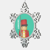 prettige feestdagen met kerstman-Speelgoed Soldaat Tin Sneeuwvlok Ornament (Rechts)