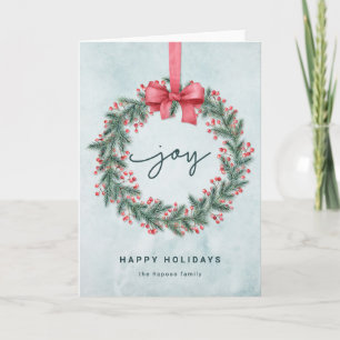 prettige feestdagen met Kerstmis Wreath Kaart