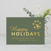 Prettige feestdagen met logo bedrijf groen goud fo (Staand Voorkant)