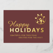 Prettige feestdagen met logo bedrijf taupe goud fo (Voorkant)