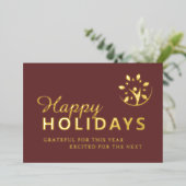 Prettige feestdagen met logo bedrijf taupe goud fo (Staand Voorkant)