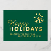 Prettige feestdagen met logo zakelijk groen goud (Voorkant)
