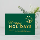 Prettige feestdagen met logo zakelijk groen goud (Staand Voorkant)