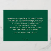 Prettige feestdagen met logo zakelijk groen goud (Achterkant)