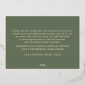 Prettige feestdagen met logo zakelijk groen goud f (Achterkant)