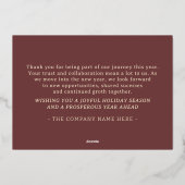 Prettige feestdagen met logo zakelijk taupe goud f (Achterkant)