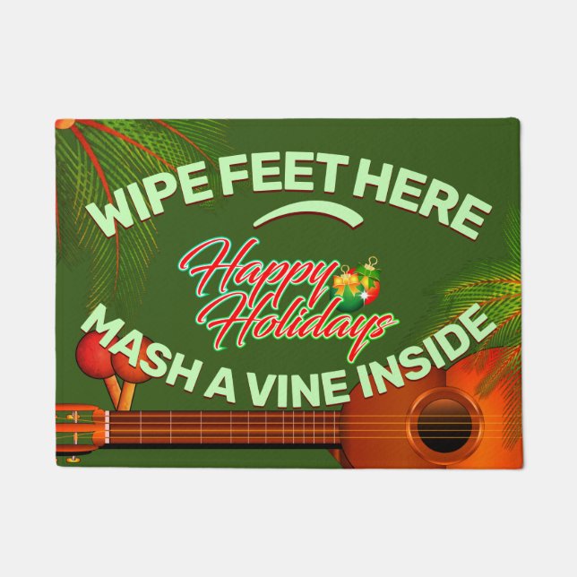 prettige feestdagen met Marac en Cuatro Caribbean Deurmat (Voorkant)