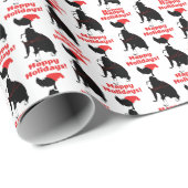 prettige feestdagen met Pitbull, Santa hat en lamp Cadeaupapier (Rol Hoek)