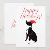 prettige feestdagen met Pitbull, Santa hat en lamp Feestdagenkaart (Voorkant / Achterkant)