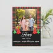 Prettige Feestdagen met Plaid Kaart (Staand voorkant)