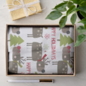 Prettige feestdagen Met rendieren en sneeuwvlokken Tissuepapier (Geschenk)