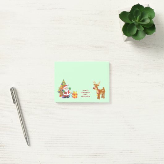 prettige feestdagen met Santa en Reindeer Post-it® Notes (Kantoor)