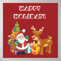 prettige feestdagen met Santa en Reindeer