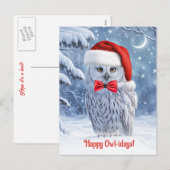 Prettige feestdagen Met Schattigee uil en sneeuw (Voorkant / Achterkant)